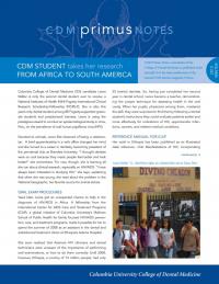 Primus Notes Winter '10 CDM Student Takes Her Research from Africa to South America